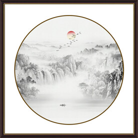 圆形山水画