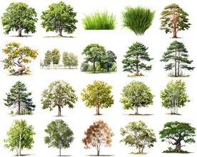 高清树木花卉绿植免抠贴图   