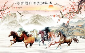 马到成功壁画