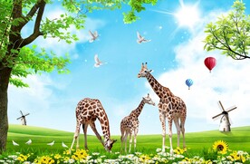 长颈鹿自然风景