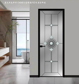 高清分层透明底平开门打印图