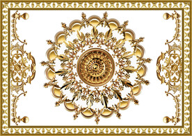 奢华黄金曼陀罗蓝天欧式天顶