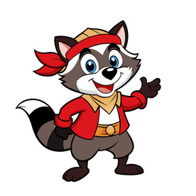 矢量动物可爱的小浣熊