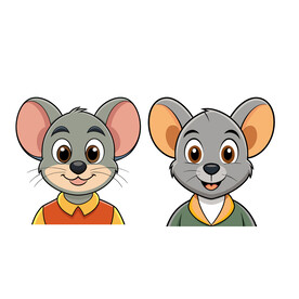 矢量动物可爱老鼠头像