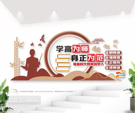 学高为师身正为范教师文化墙图片