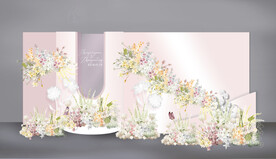 现代婚礼白色粉色婚礼婚礼效果图