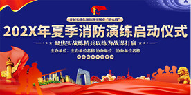 消防演练启动仪式展板