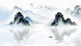 山水水墨意境背景墙