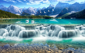 流水生财风景壁画