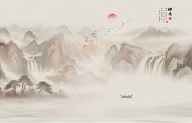 新中式山水风景画