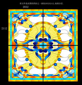 欧式吊顶玻璃打印图