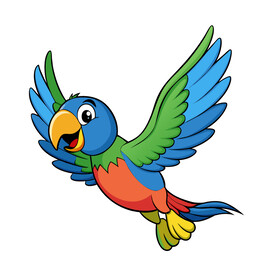 矢量动物鸟类飞翔的鹦鹉