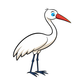 矢量动物鸟类水鸟鹤