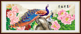 孔雀牡丹图