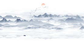 水墨画山水风景