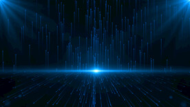 蓝色粒子光线科技感背景AE模板