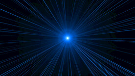 蓝色粒子光线晚会背景AE模板