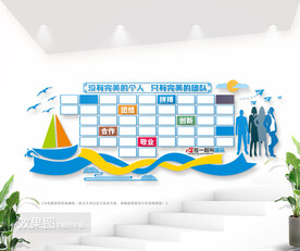 大气公司企业风采墙优秀员工团队