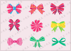 红绿蓝蝴蝶结领结服饰配饰素材