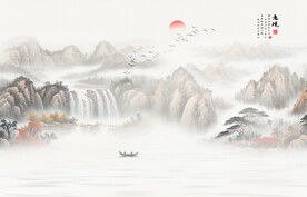 新中式意境水墨画