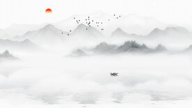 水墨山水风景背景