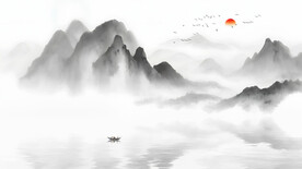 背景墙山水装饰画