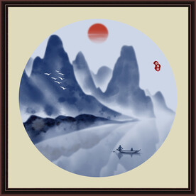 水墨山水无框画