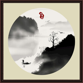 水墨山水无框画