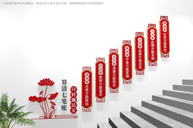 算好人生七笔账楼梯文化墙