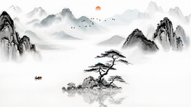 山水装饰画背景