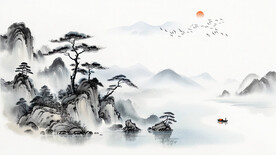 山水水墨意境背景
