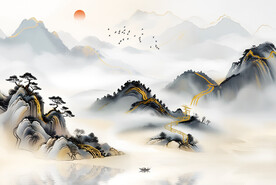  水墨山水意境山水