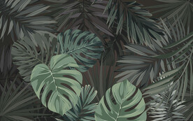 热带植物奢华植物室内背景墙