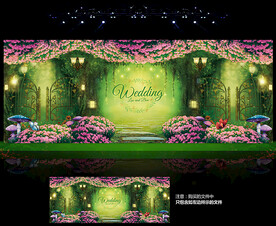 森系绿色婚礼背景