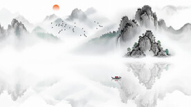 禅意水墨画背景墙