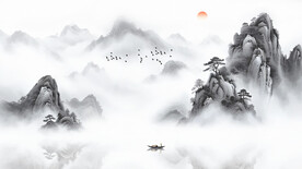 中国风山水水墨画背景