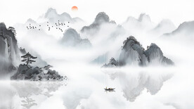 水墨山水画背景