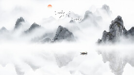 中国风山水画背景