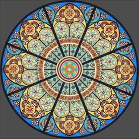 教堂玻璃彩色窗户玻璃设计