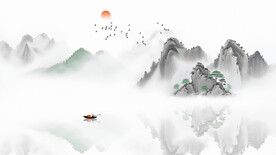 水墨画山水风景画