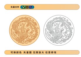 凤凰团纹包装图案