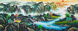 国画山水风景画
