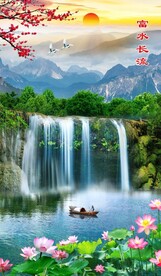 山水画流水生财