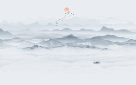 水墨禅意山水画