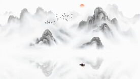 新中式意境山水风景