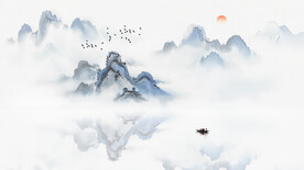 空灵意境水墨画