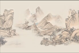 中式意境山水背景装饰画