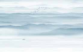 意境水墨山水壁画