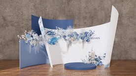 蓝色婚礼迎宾区su模型