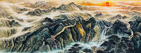 巨幅国画长城背景墙